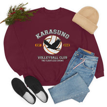 Load image into Gallery viewer, Karasuno Volleyball Club Sweatshirt, Haikyuu anime shirt, anime clothing, karasuno aesthetic, haikyuu hoodie, Unisex
